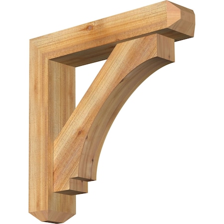 Ekena Millwork Imperial Craftsman Rough Sawn Bracket w/ Offset Brace, Western Red Cedar, 6"W x 28"D x 28"H BKT0604X28X28IMP04RWR